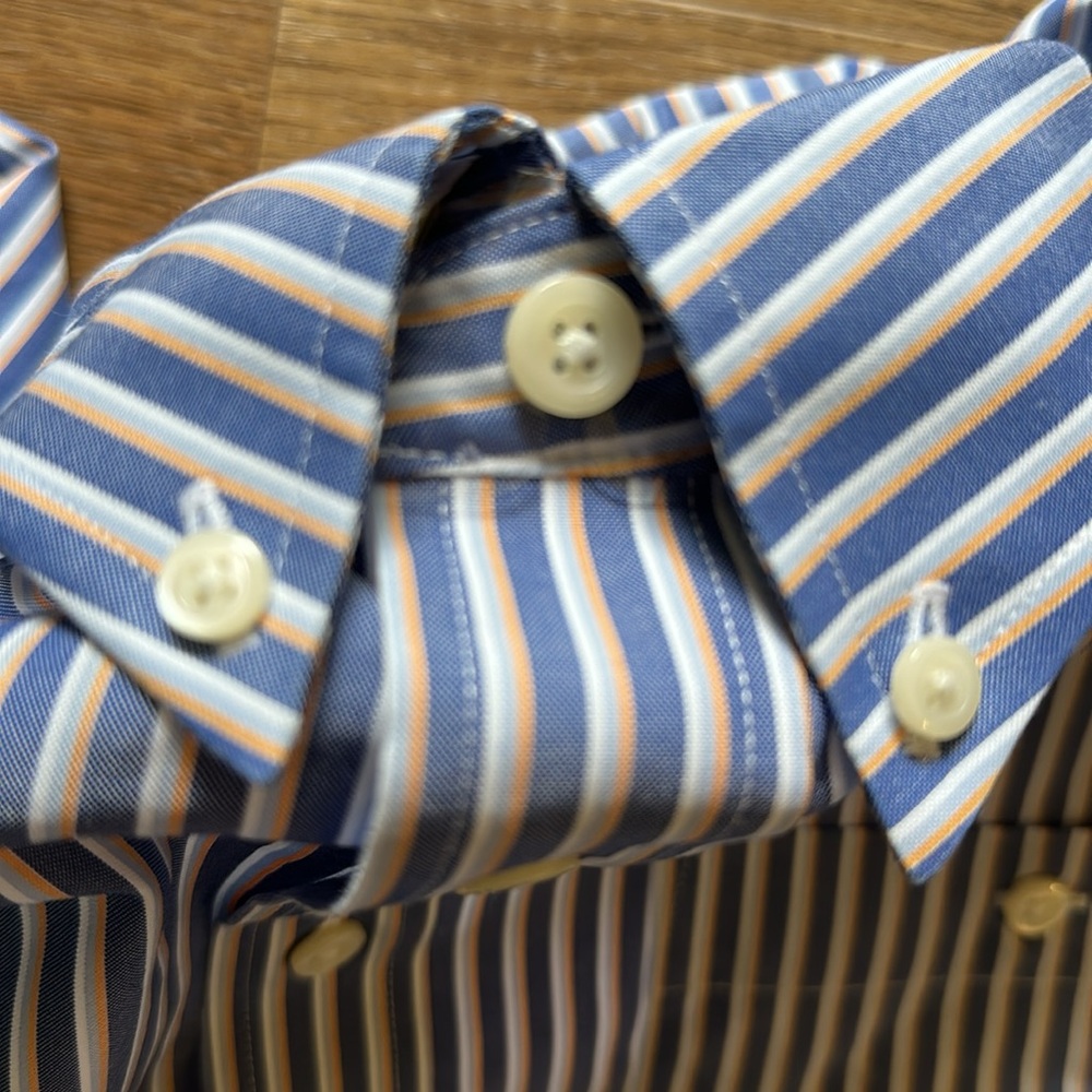 NWOT Orvis Shirt Mens XL Blue White Stripe Button Down Outdoor Fishing Shirt